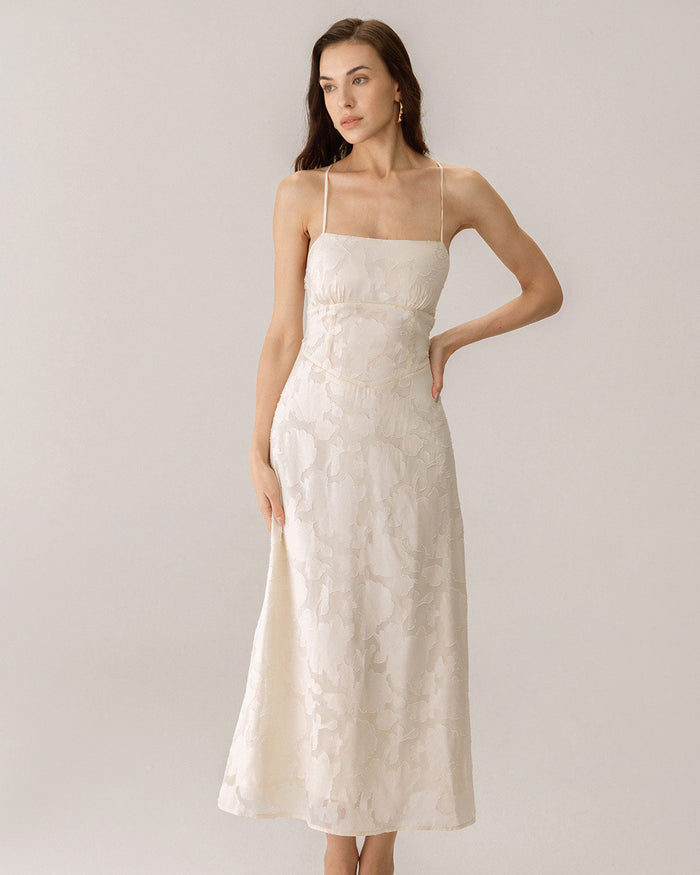 Kayısı Jakarlı Corset Slip Maxi Elbise