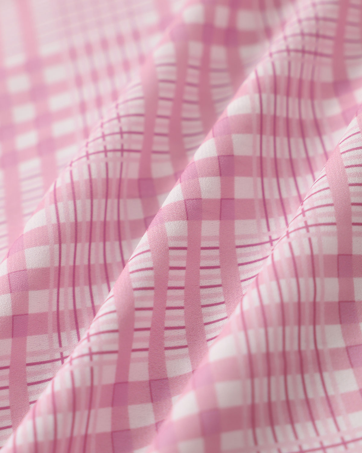 Pembe Ekoseli V-Neck Midi Elbise