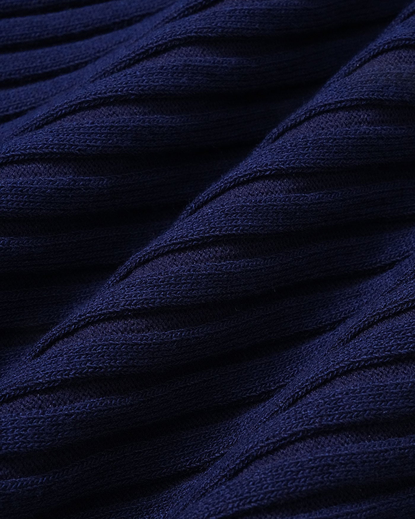 Mavi Kayık Yaka Ribbed Kısa Kap Kol Triko Tişört