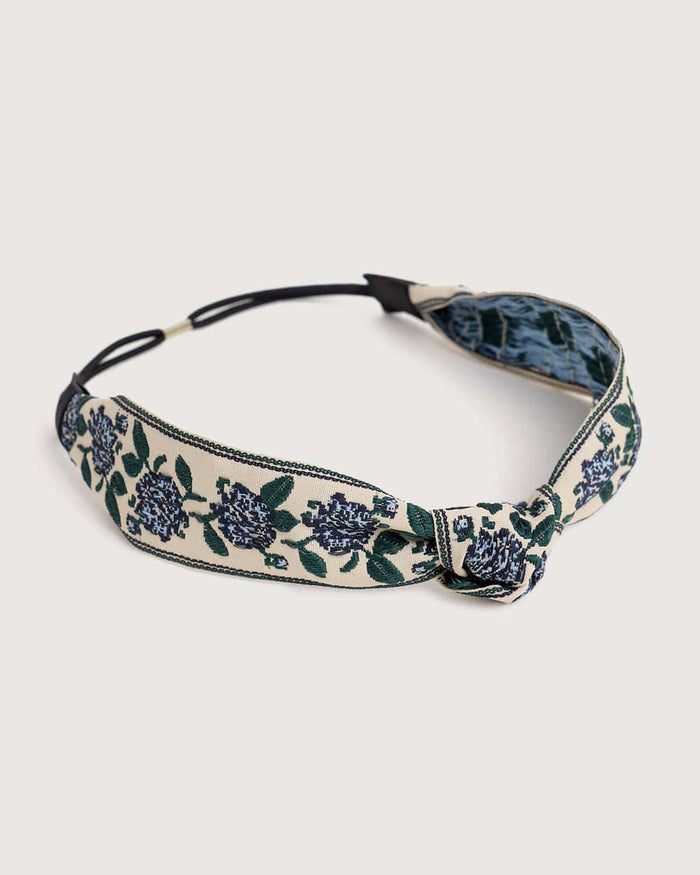 Knotted Çiçek Desenli Nakışlı Headband