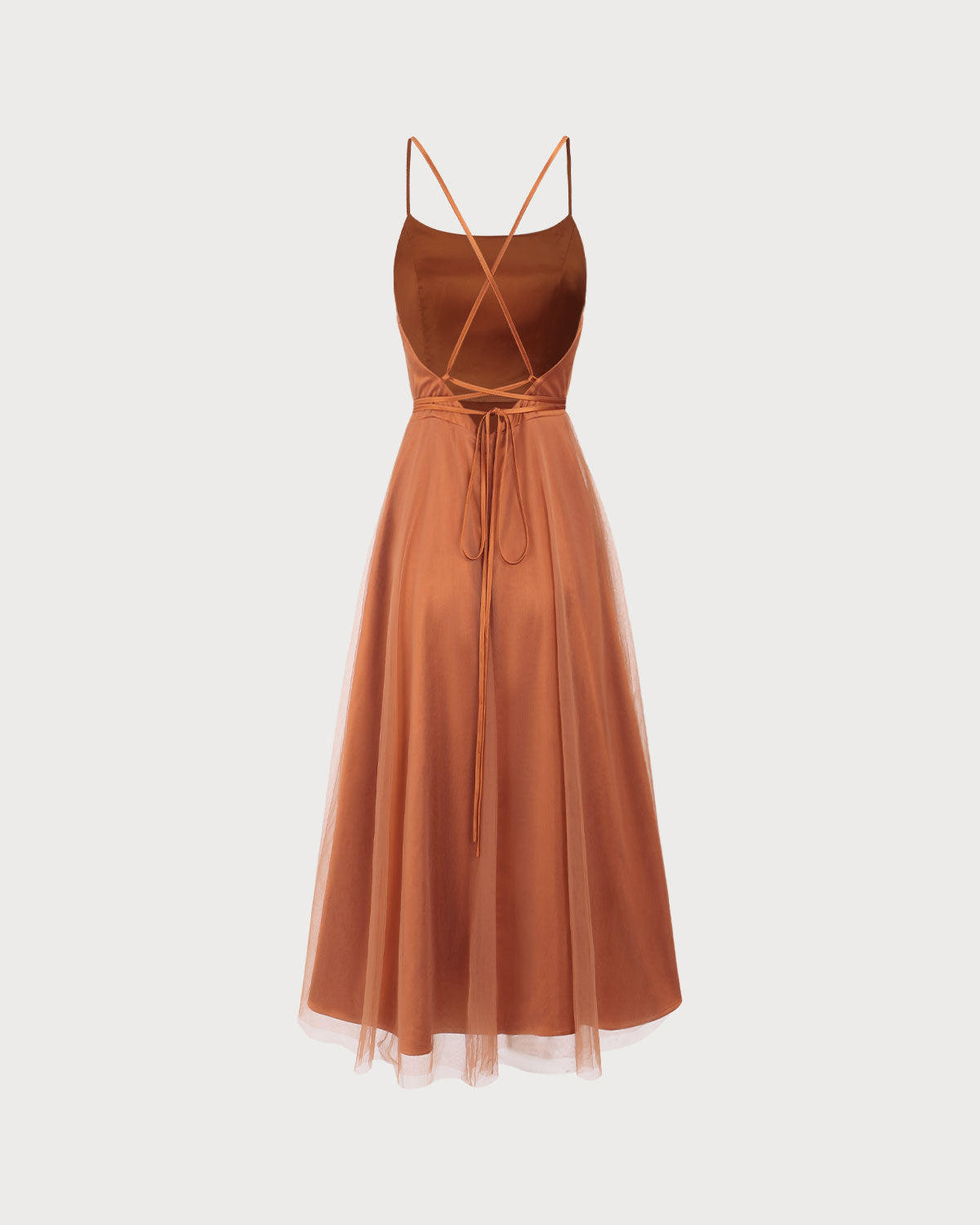 Karamel File Flowy Slip Midi Elbise