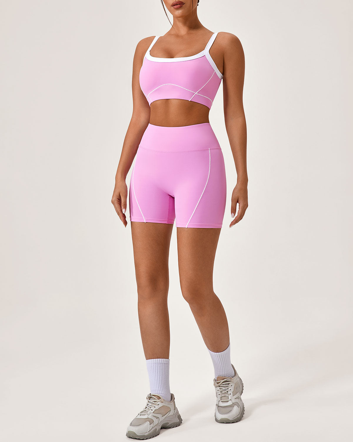 Pembe Contrast Yoga Atlet