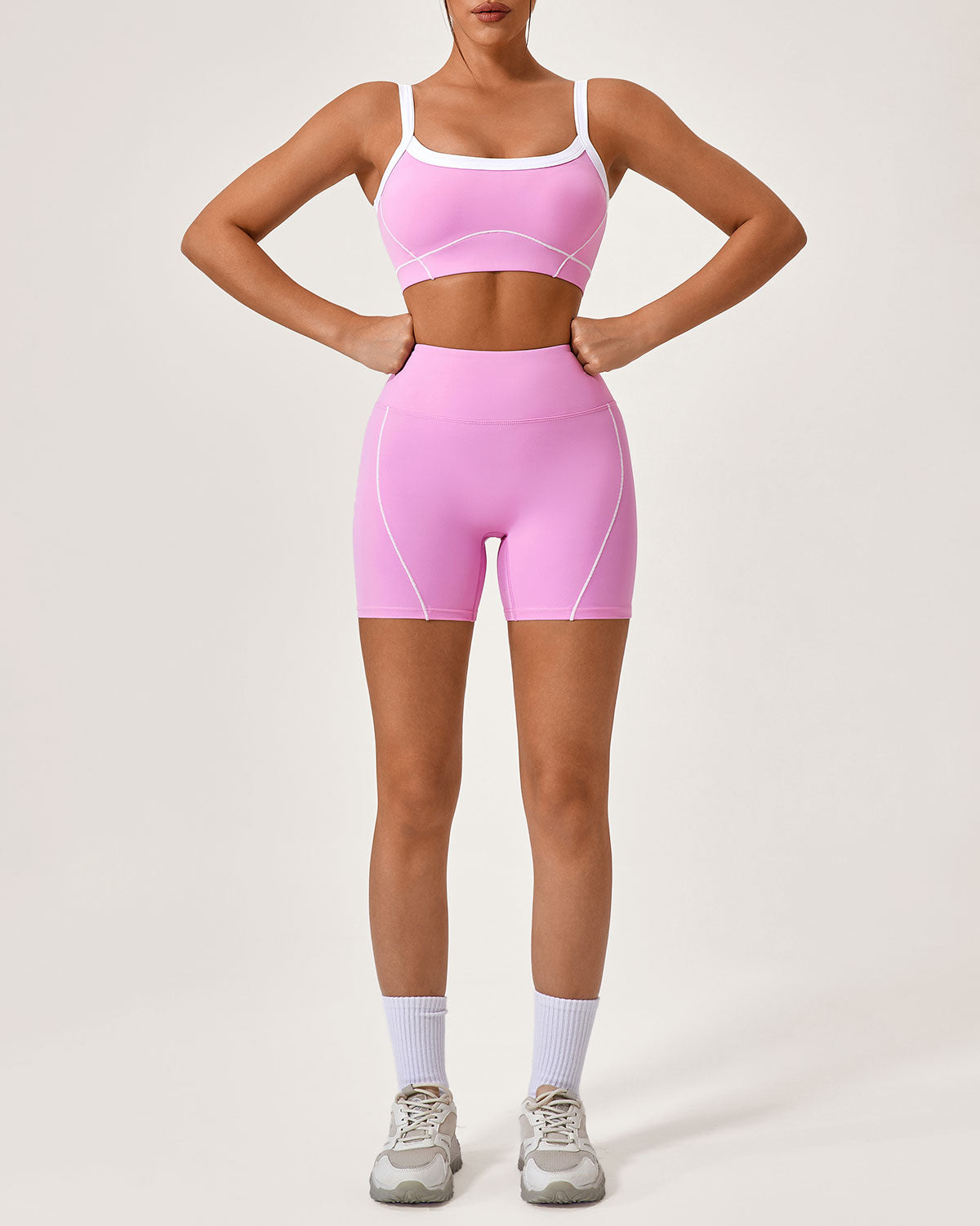 Pembe Contrast Yoga Atlet
