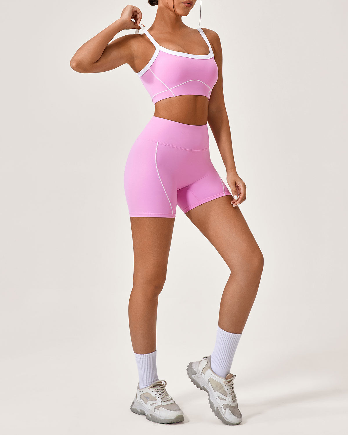 Pembe Contrast Yoga Atlet