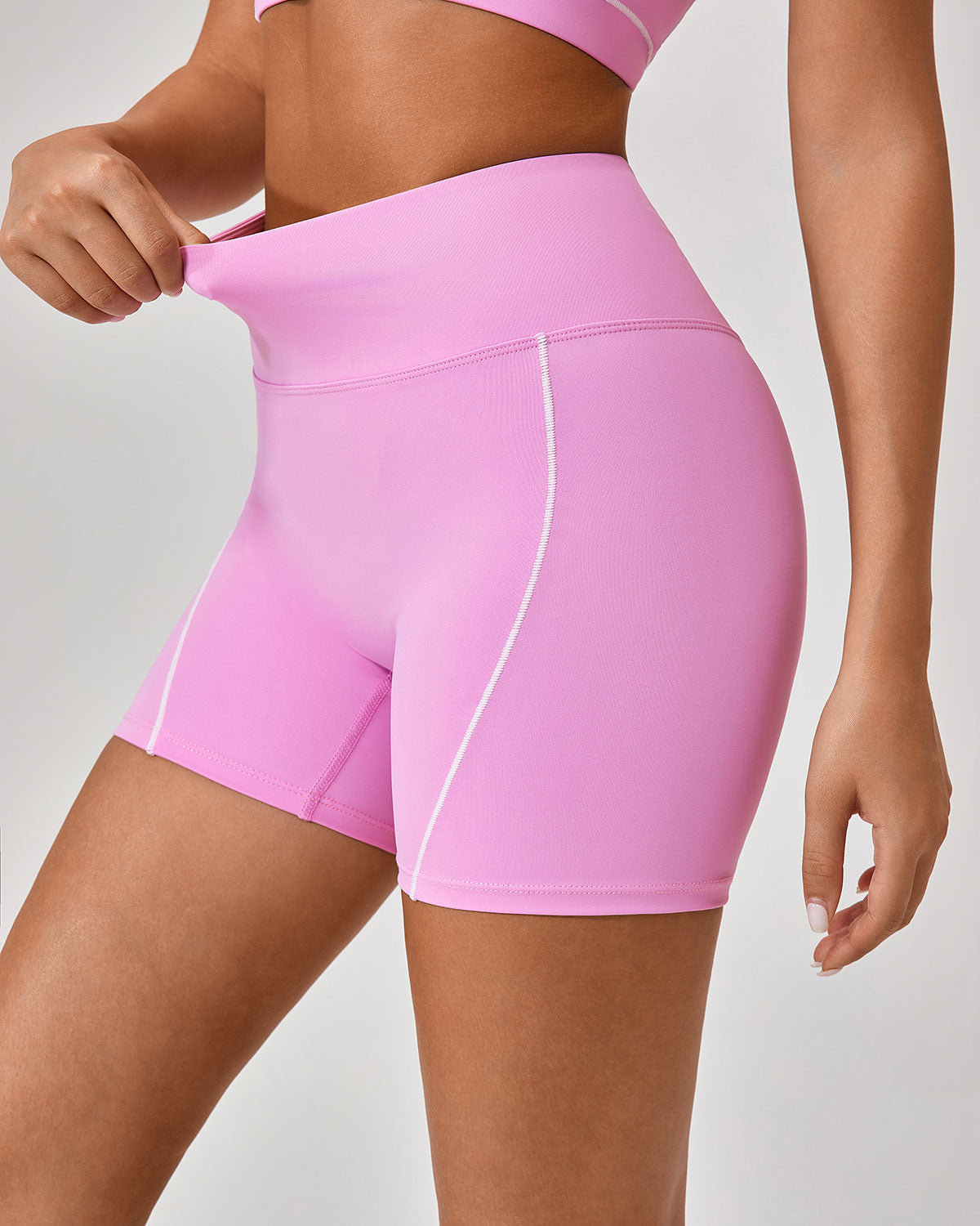 Pembe Yüksek Esnek Yoga Pantolon
