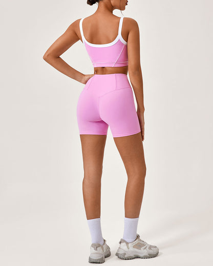 Pembe Contrast Yoga Atlet