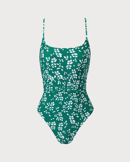 Kadın Knitted Çiçek Desenli Tek Parça Mayo Swimwear