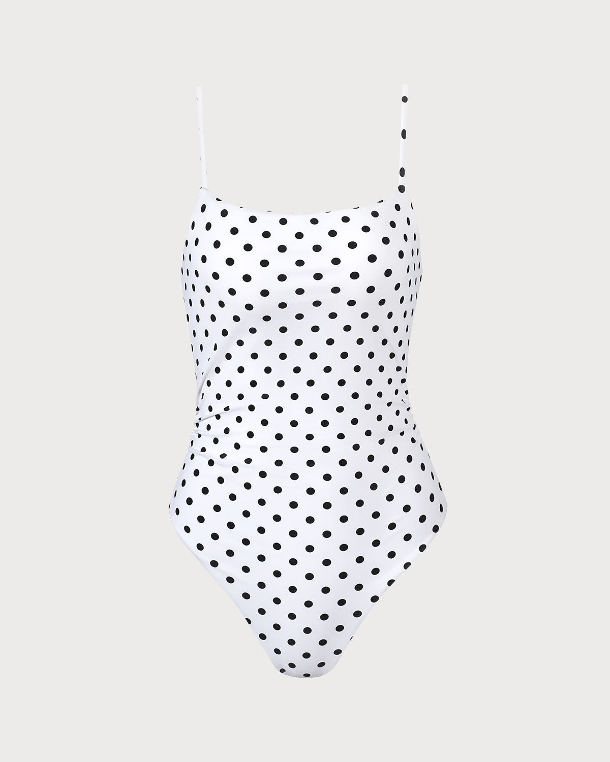 Beyaz Puantiyeli Sırtı Açık Tek Parça Mayo Swimwear