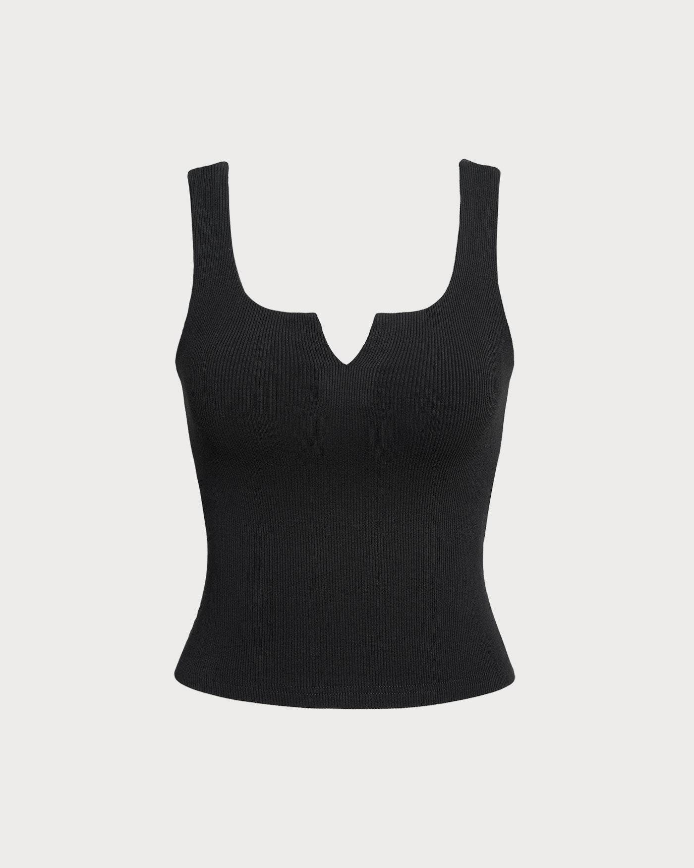 Siyah V Yaka Ribbed Triko Atlet