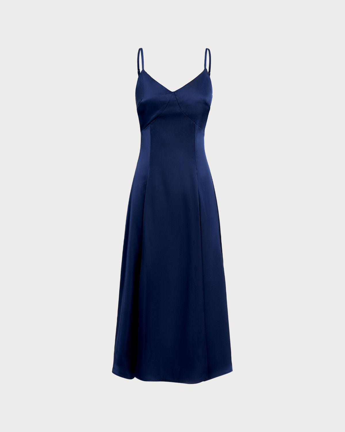 Lacivert A Kesim Slip Maxi Elbise