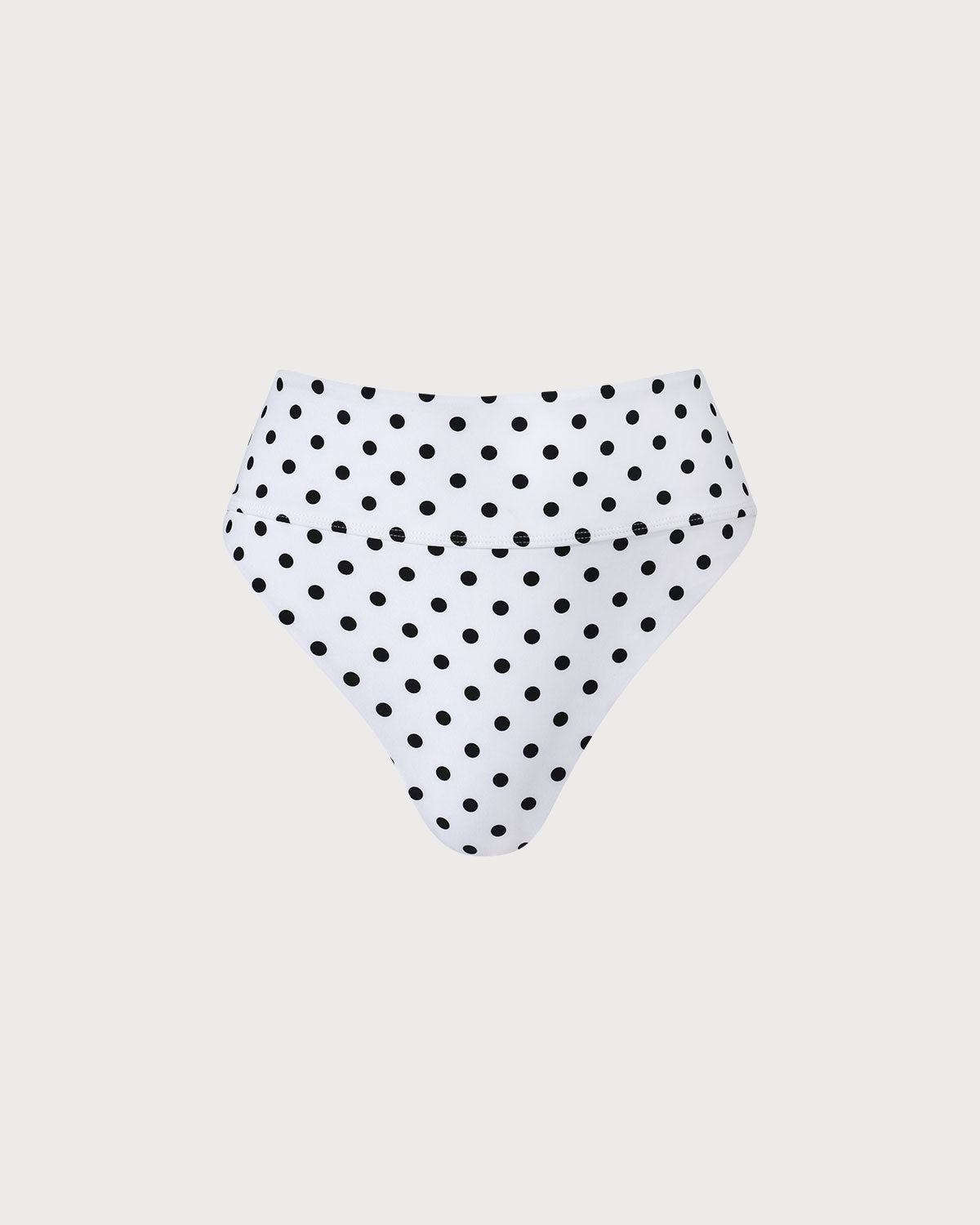 Beyaz Puantiyeli High Bel Hizası Bikini Altı