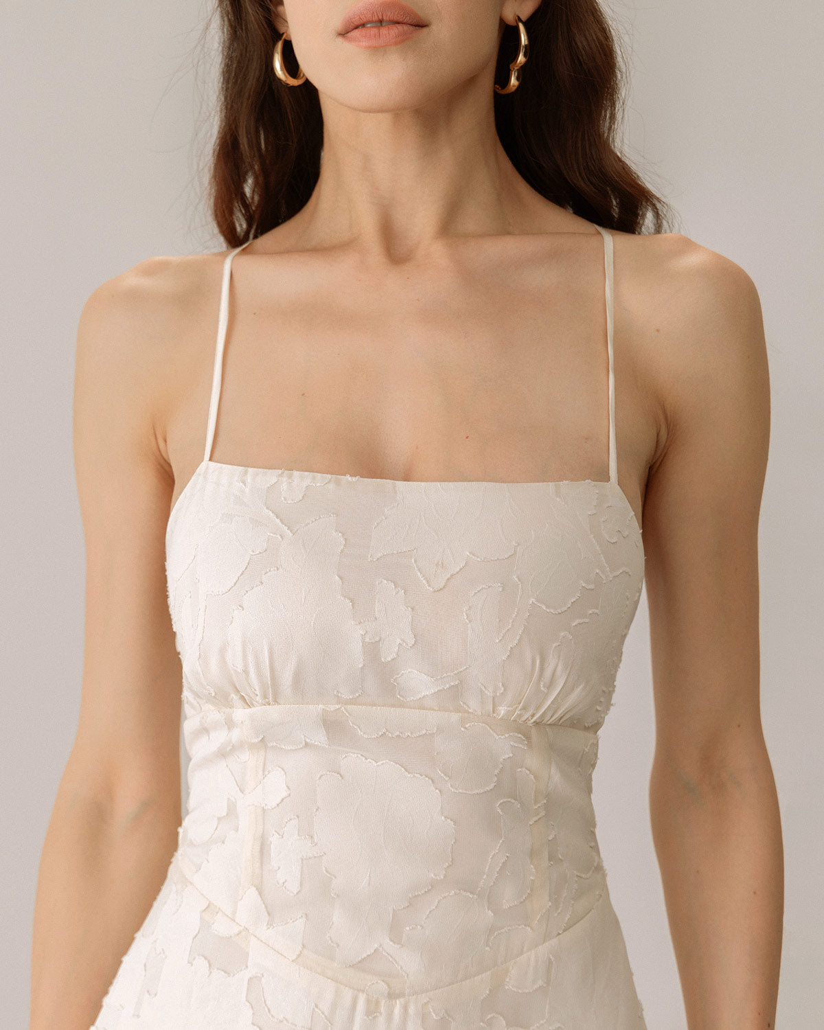Kayısı Jakarlı Corset Slip Maxi Elbise