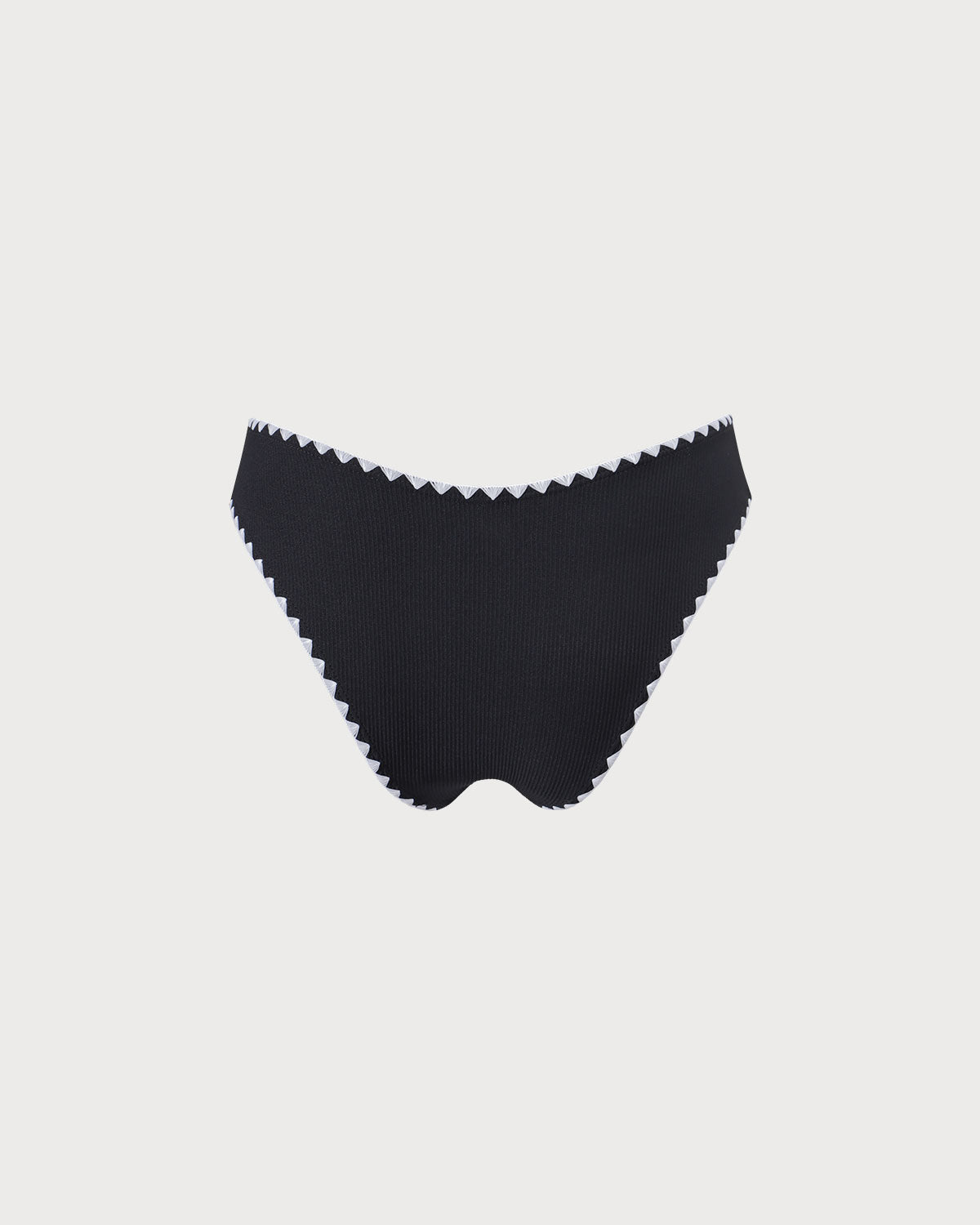 Siyah Contrast Ribbed Bikini Altı