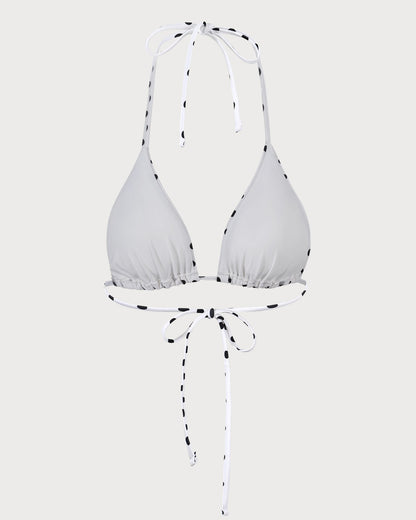 Puantiyeli Üçgen Bikini Üst