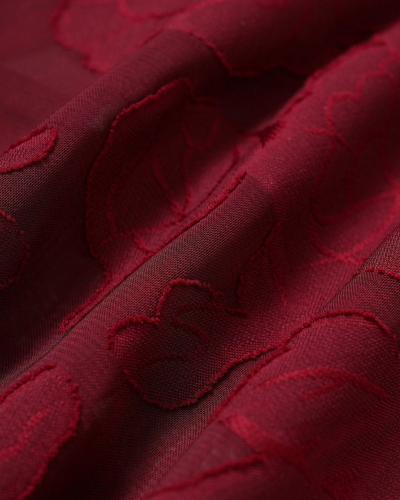 Bordo Çiçek Desenli Sırtı Açık Slip Mini Elbise