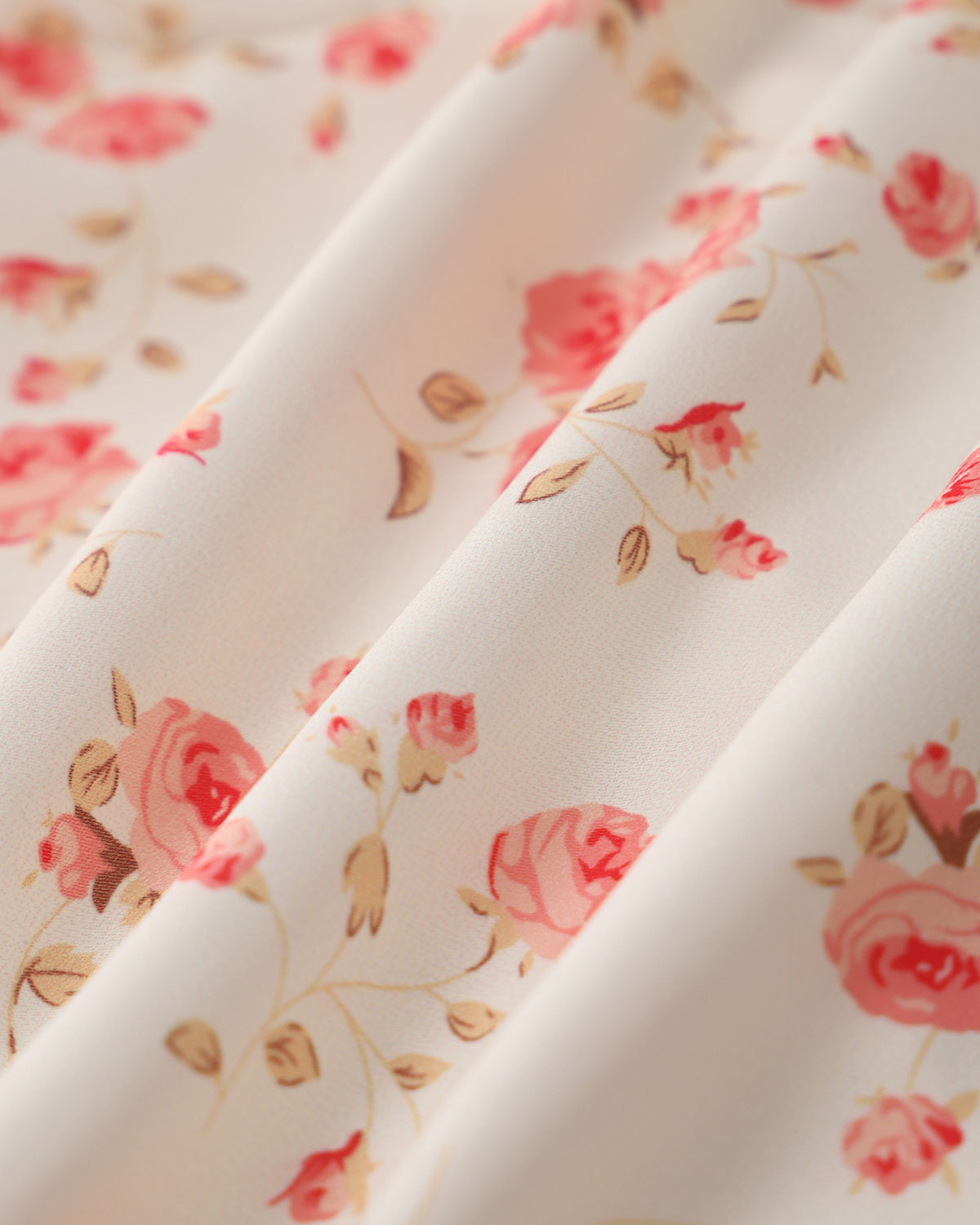 Pembe Çiçek Desenli Crop Cami Üst
