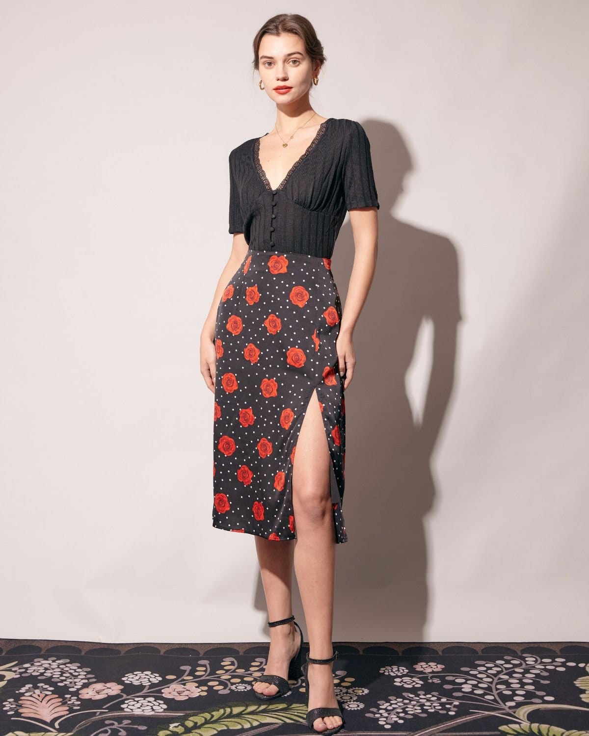 Ribbed Dantelli Trim Tişört