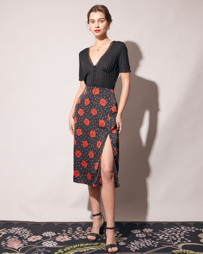 Ribbed Dantelli Trim Tişört
