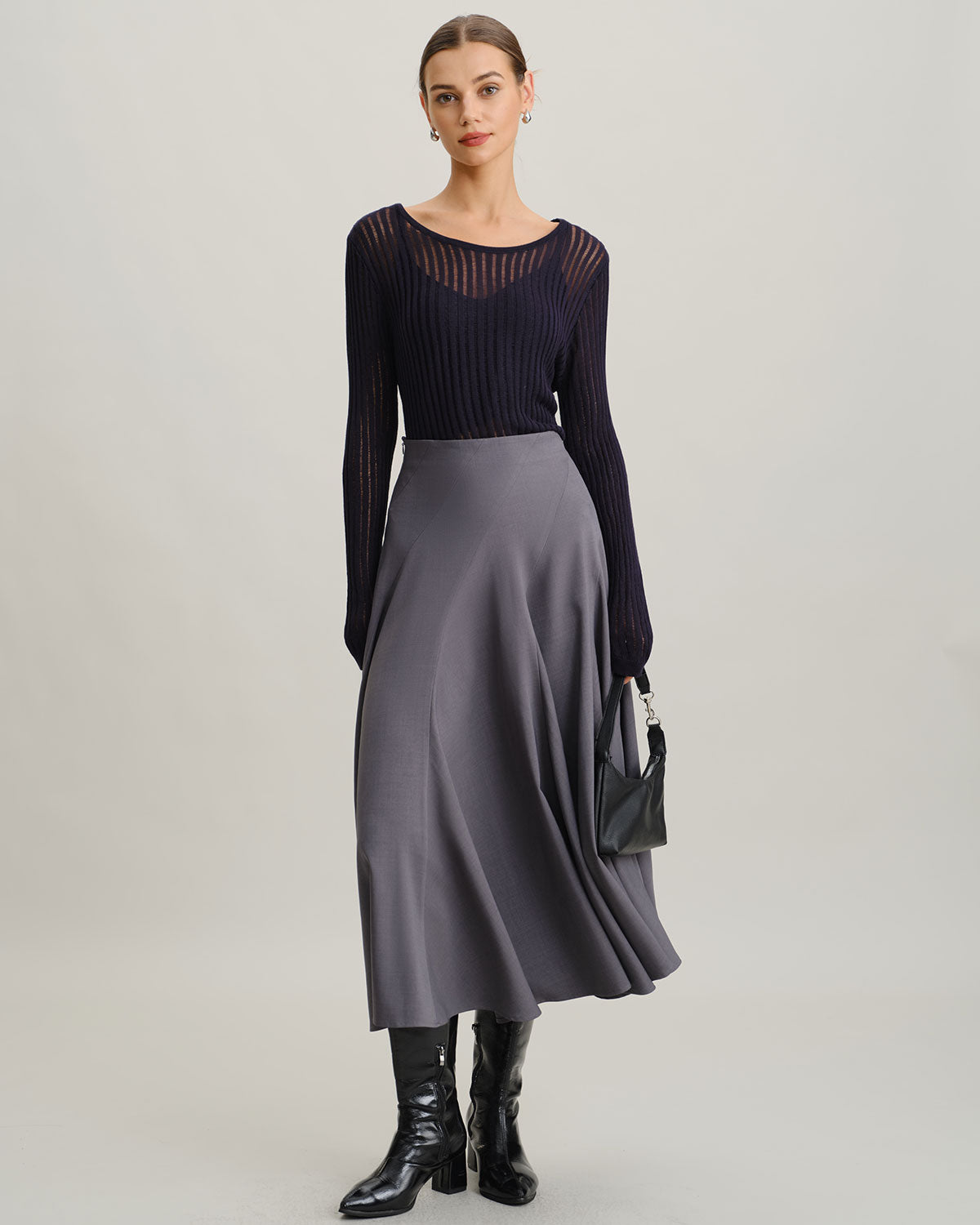 Lacivert Pullover Kazak Two-Piece Set