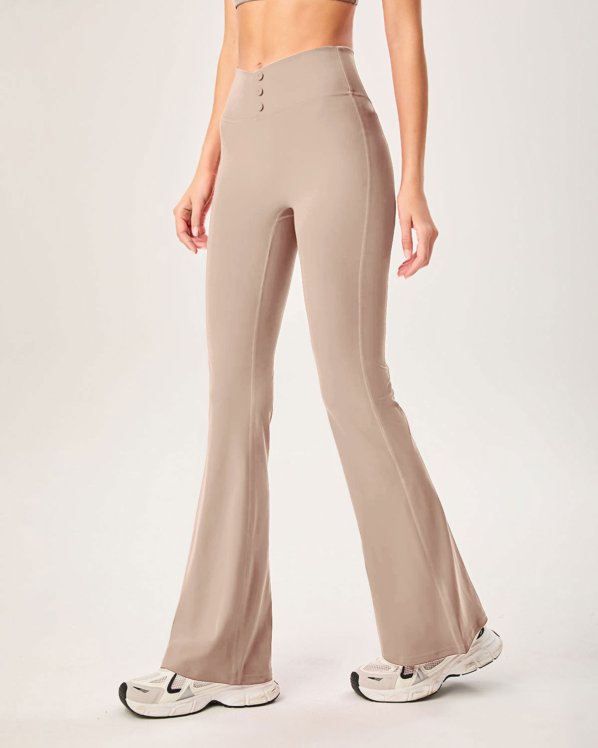 Haki Yüksek Bel Sleek Leggings