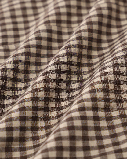 Kahverengi Gingham Slip Mini Elbise