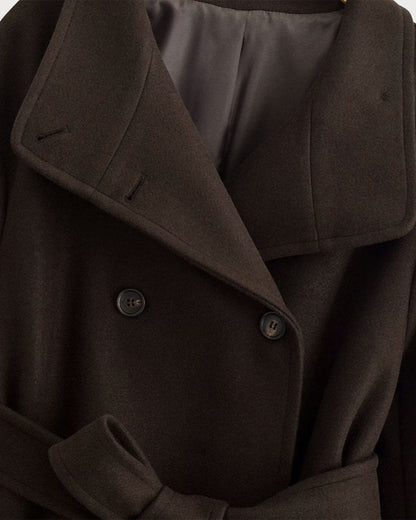 Kahve Belted Cep Detaylı Trench Kaban