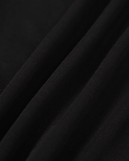 Siyah Kalp Yaka Vücuda Oturan Slip Maxi Elbise