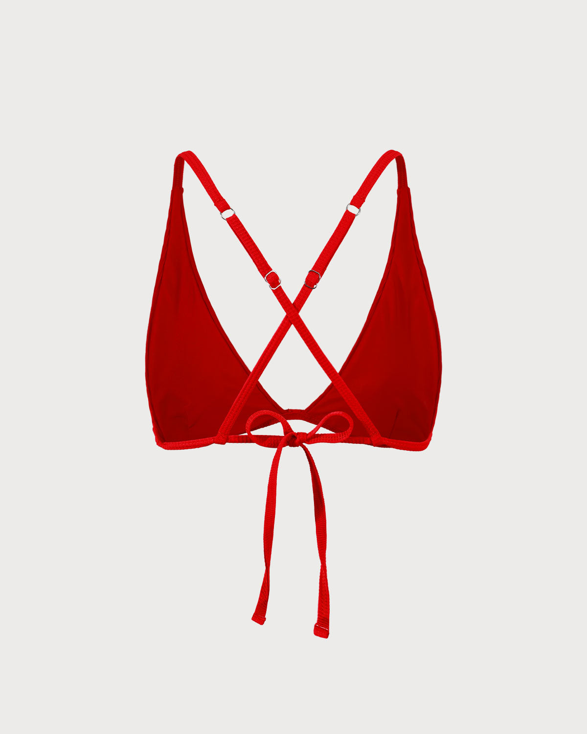Kırmızı Ribbed Cross Back Bikini Üst