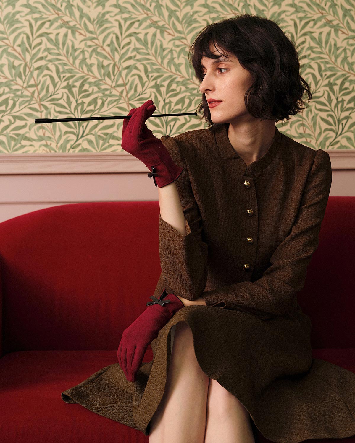 Düz Renk Retro Single-breasted Tweed Ceket