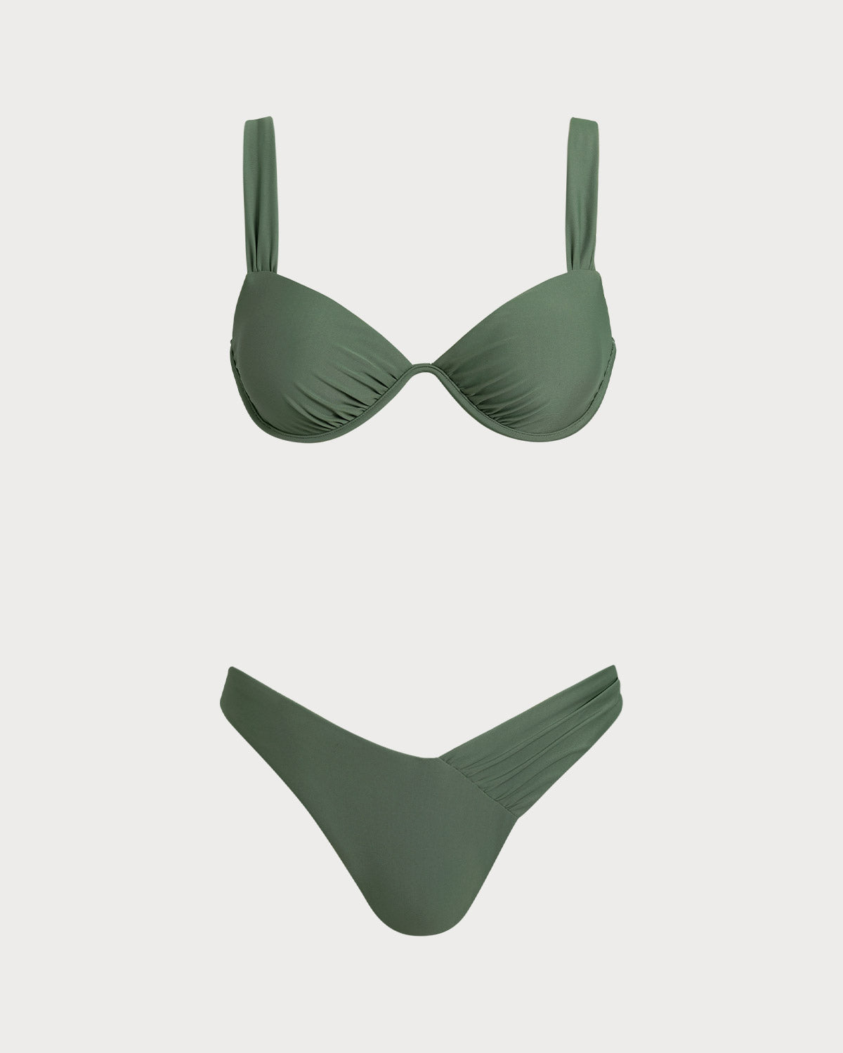 Asker Yeşili Balenli Bikini Takımı