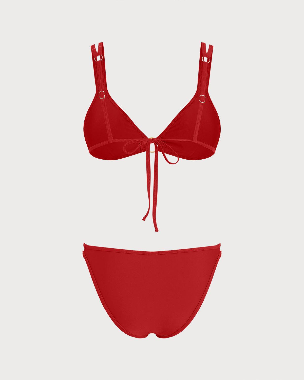 Kırmızı Halka Detaylı Üçgen Bikini Takımı