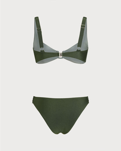 Yeşil Kontrast Bralet Bikini Takımı