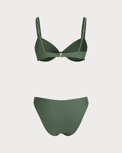 Asker Yeşili Balenli Bikini Takımı
