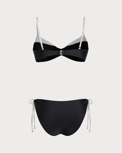 Siyah Kontrast Bralet Bikini Takımı