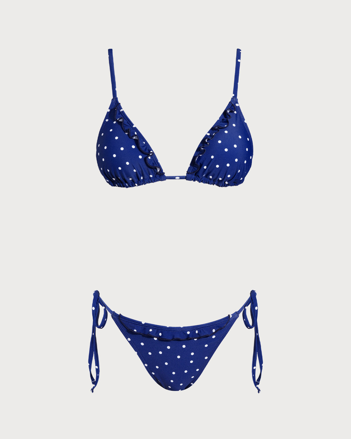 Mavi Polka Dots Bralet Bikini Takımı