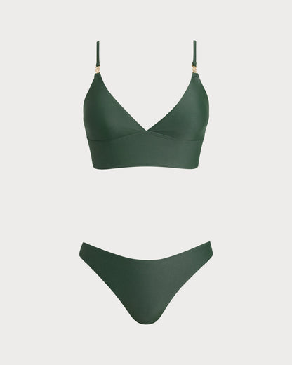 Yeşil Çapraz Tankini Set