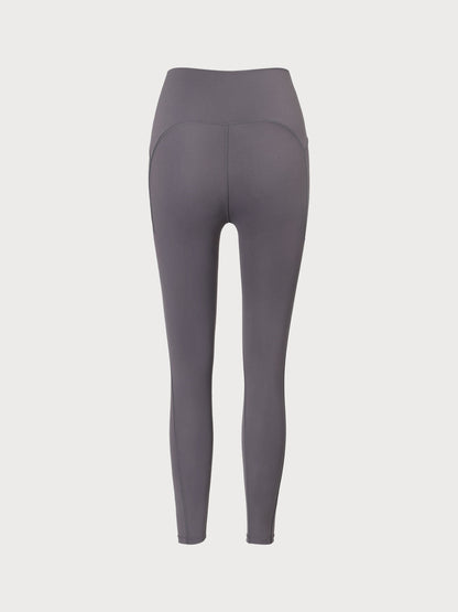 Gri Yüksek Bel Hızlı Kuruyan Leggings