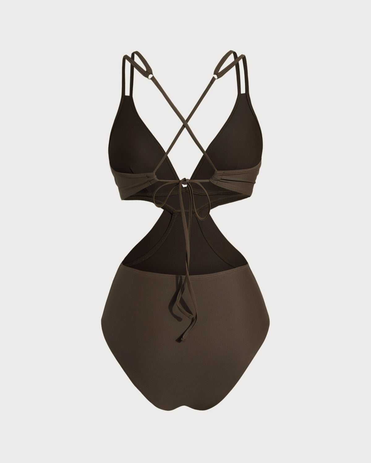 Kahve Çapraz Tek Parça Mayo Swimwear