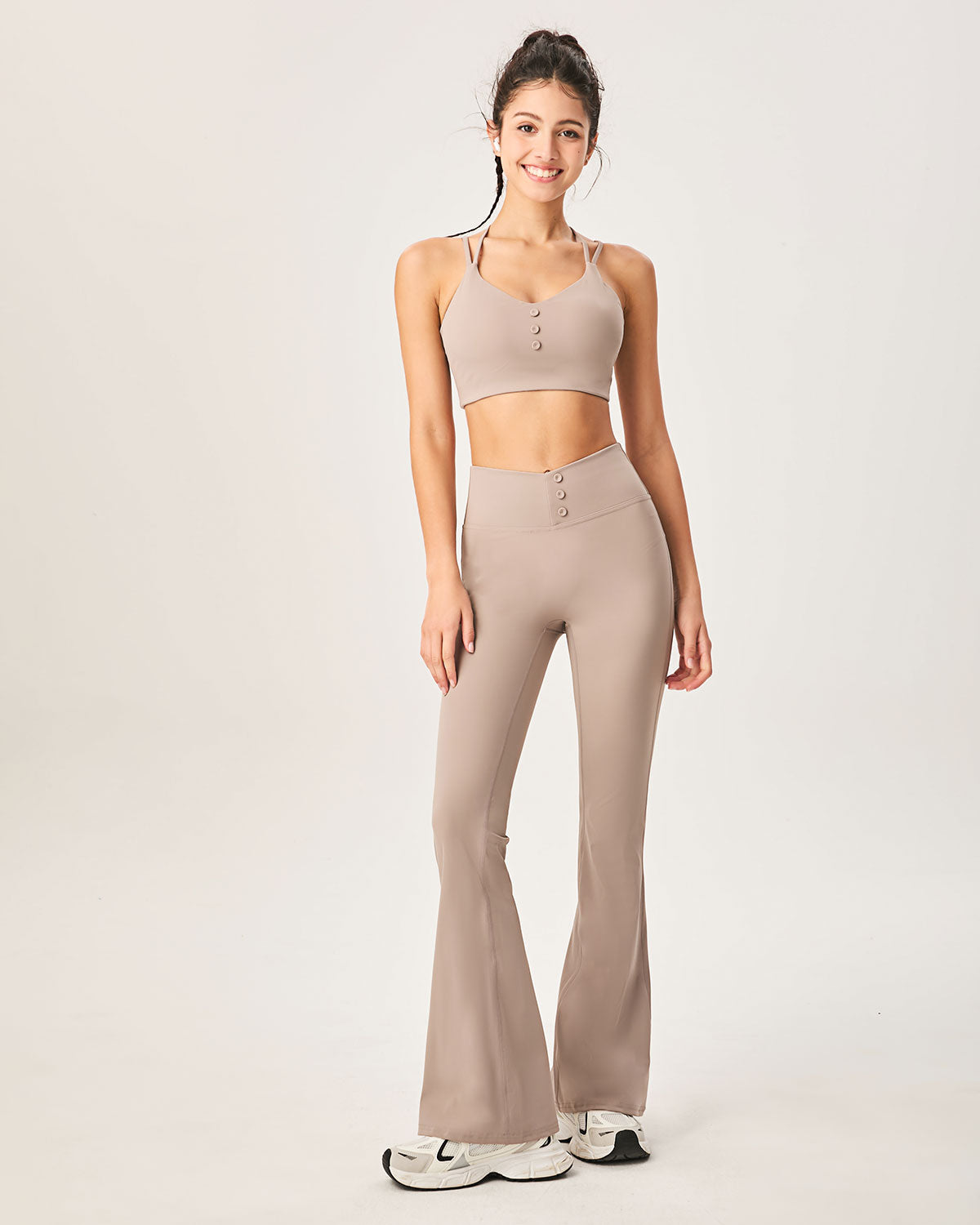 Haki Yüksek Bel Sleek Leggings