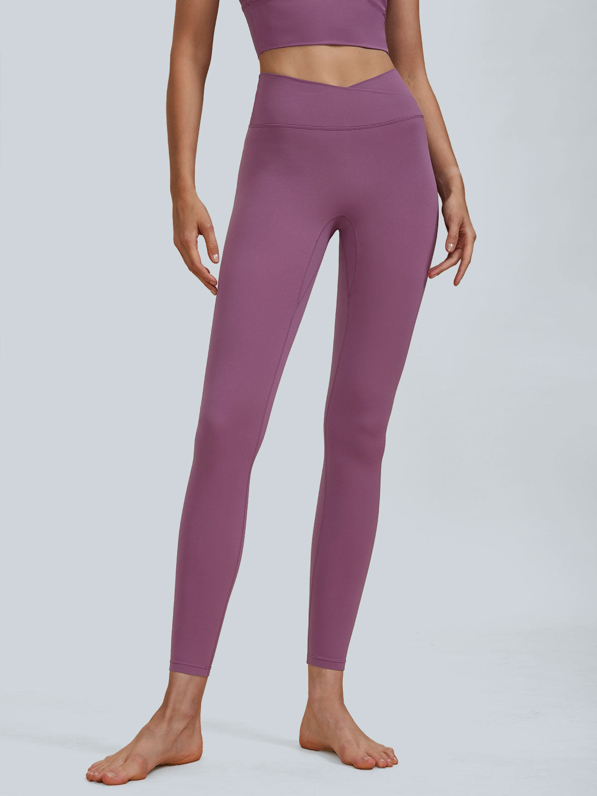 Mor Yüksek Bel Leggings