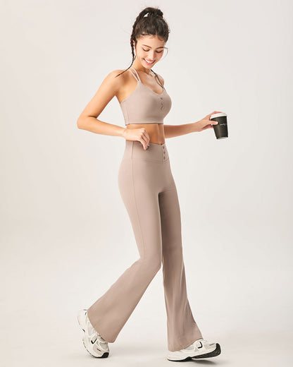 Haki Yüksek Bel Sleek Leggings