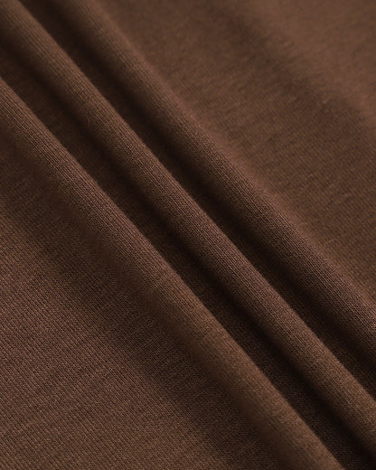 Kadın Kahve Büzgülü Knitted Slip Midi Elbise