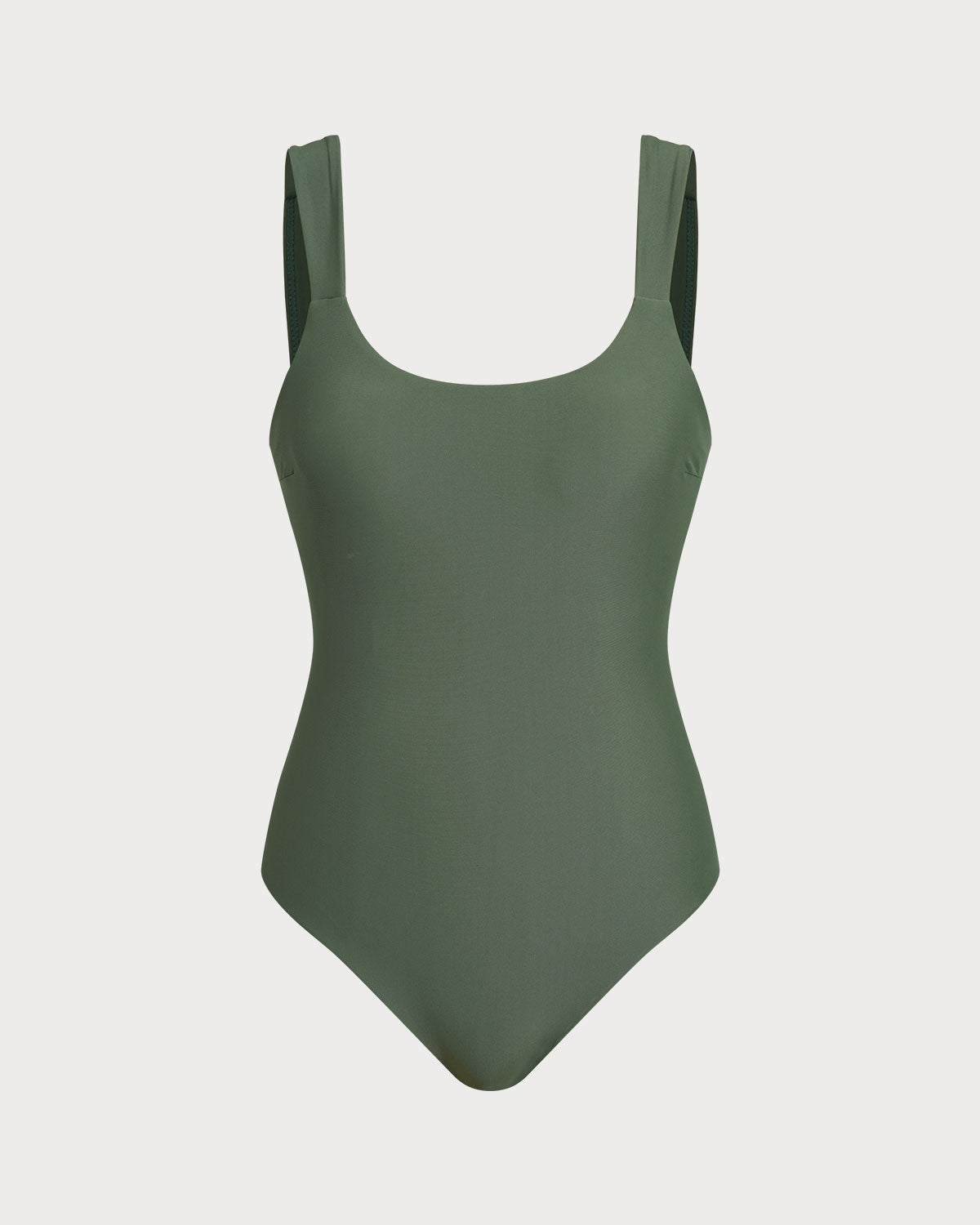 Yeşil U Yaka Tummy Control Tek Parça Mayo Swimwear