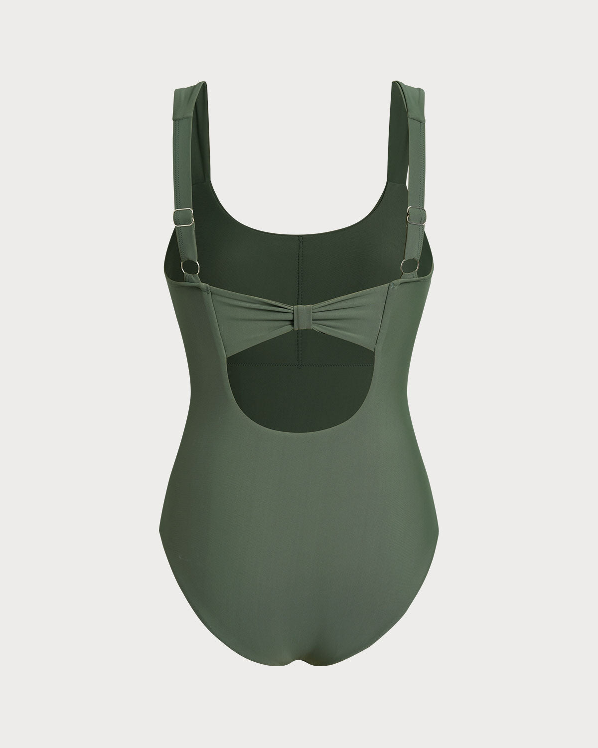 Yeşil U Yaka Tummy Control Tek Parça Mayo Swimwear