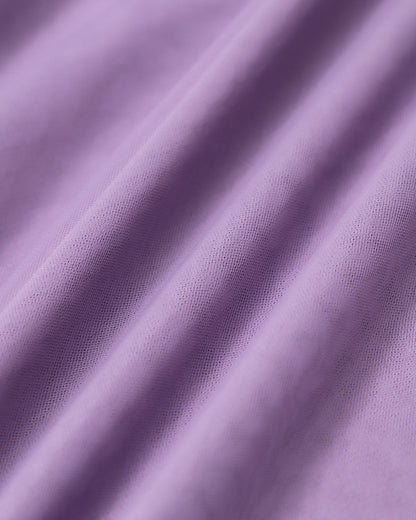 Mor File Kruvaze Slip Maxi Elbise
