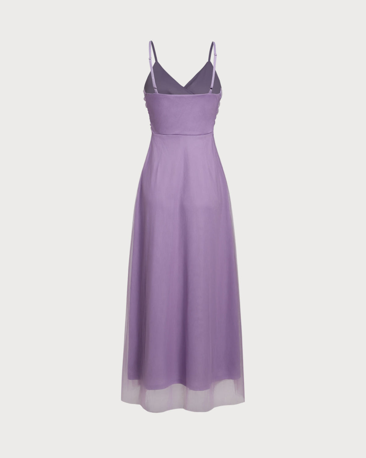 Mor File Kruvaze Slip Maxi Elbise