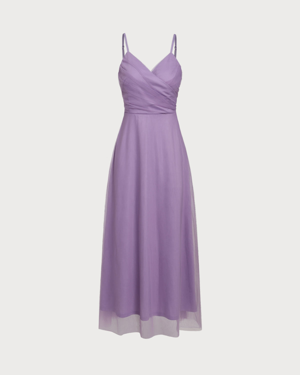 Mor File Kruvaze Slip Maxi Elbise