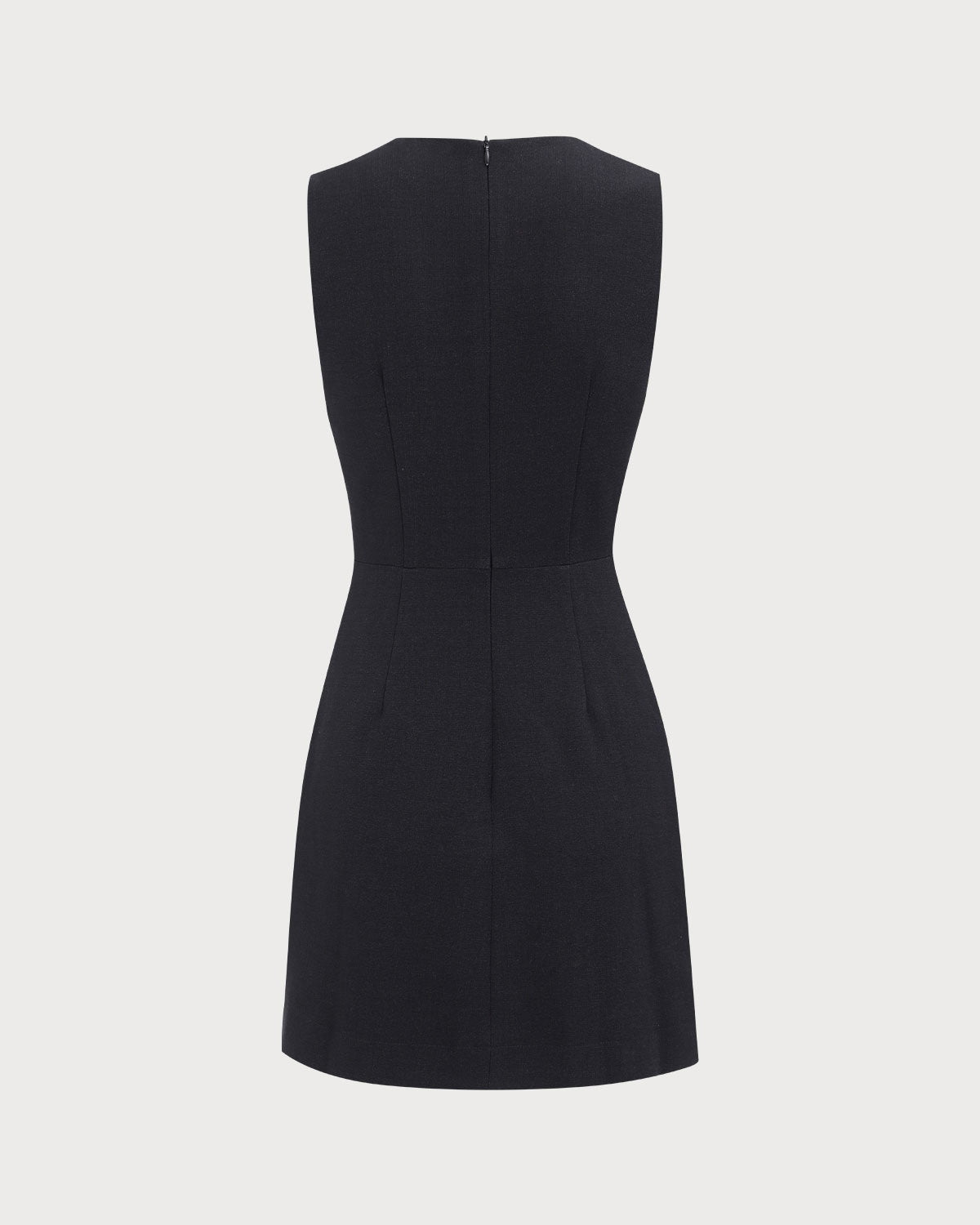 Kadın Siyah V-Neck Kolsuz Mini Elbise