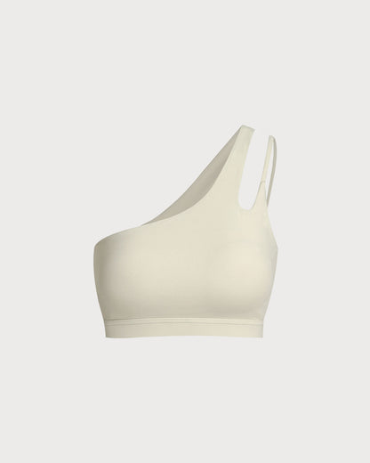 Kayısı Crop One Shoulder Yoga Cami Üst