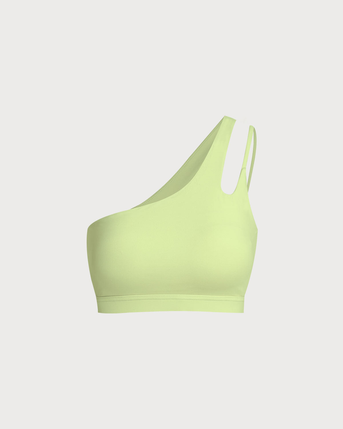 Yeşil Crop One Shoulder Yoga Cami Üst - Hafif Destekli